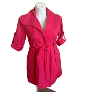 Ambition Hot Pink Trench Coat Size Petite Large